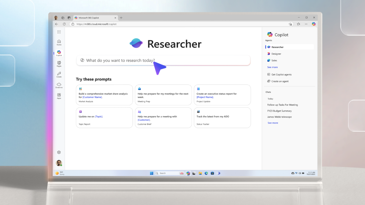 Models like Researcher and Analyst are challenging what we previously considered to be human-exclusive thought. Picture from https://www.microsoft.com/en-us/microsoft-365/blog/2025/03/25/introducing-researcher-and-analyst-in-microsoft-365-copilot/?msockid=199a3d1800c5654634e3293d01a064f8